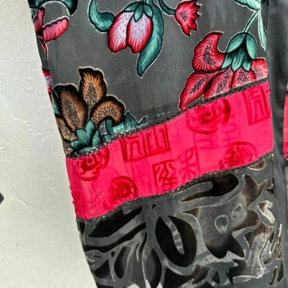 Chicos Womens Silk Burn Out Velvet Fringed Wrap Shawl Multicolor Size 2 - Picture 10 of 14